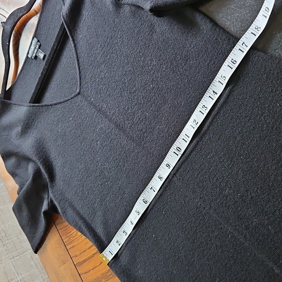Talbots Black Merino Wool Midi Sweater Dress Long Sleeve L Petite - Picture 12 of 14